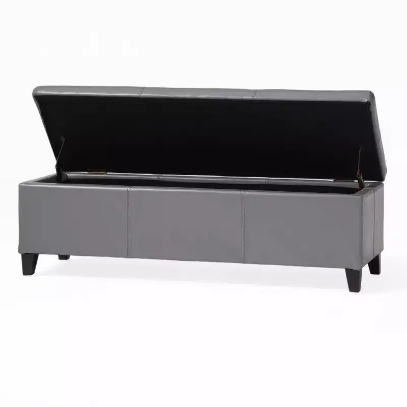 Banc de rangement avec couvercle à fermeture amortie