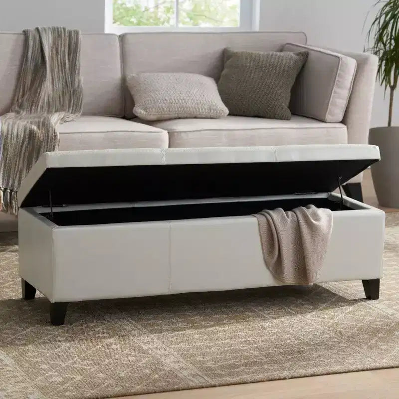 Banc de rangement avec couvercle à fermeture amortie