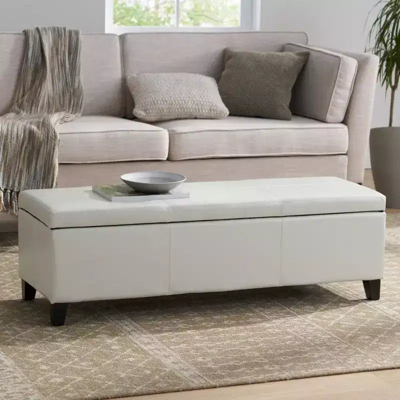Banc de rangement avec couvercle à fermeture amortie
