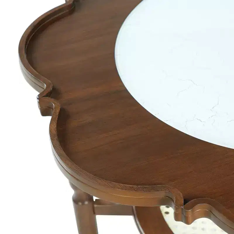Table basse en rotin vintage