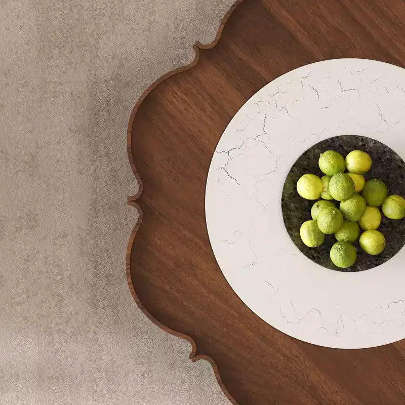 Table basse en rotin vintage