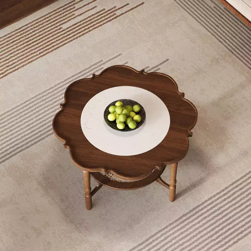 Table basse en rotin vintage