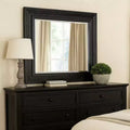 Royal Hampton Dresser Mirror Black Solid Wood Rectangular Silhouette 40x46