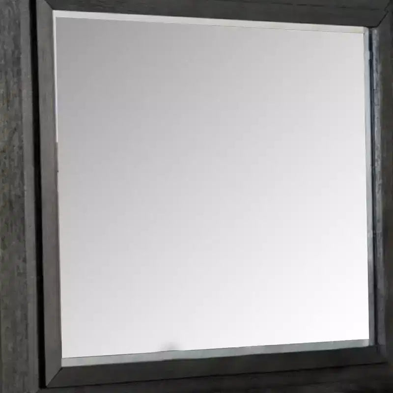 Miroir de commode, bois massif noir, silhouette rectangulaire