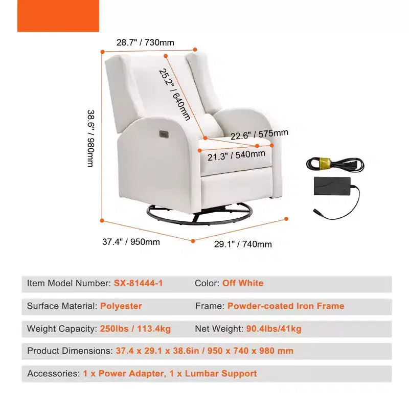 Fauteuil inclinable électrique