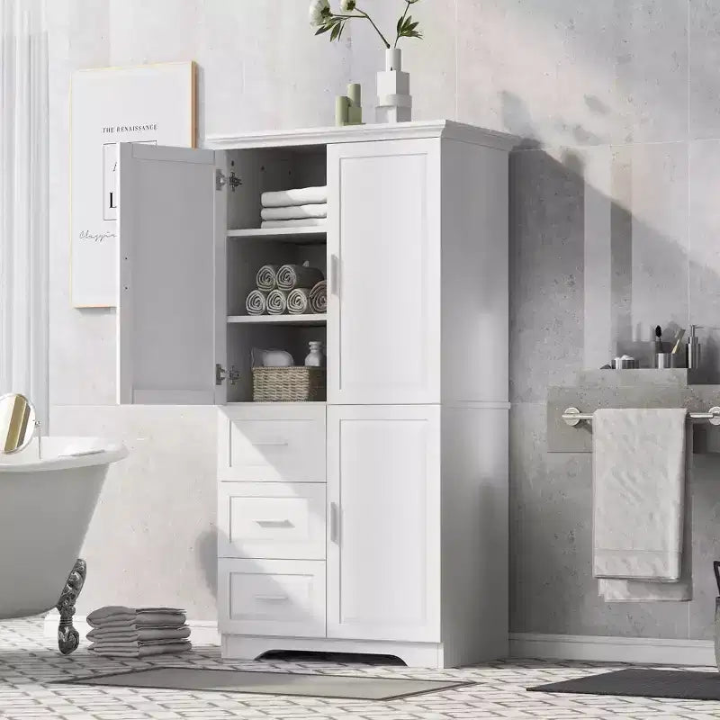 Meuble de rangement haut et large blanc