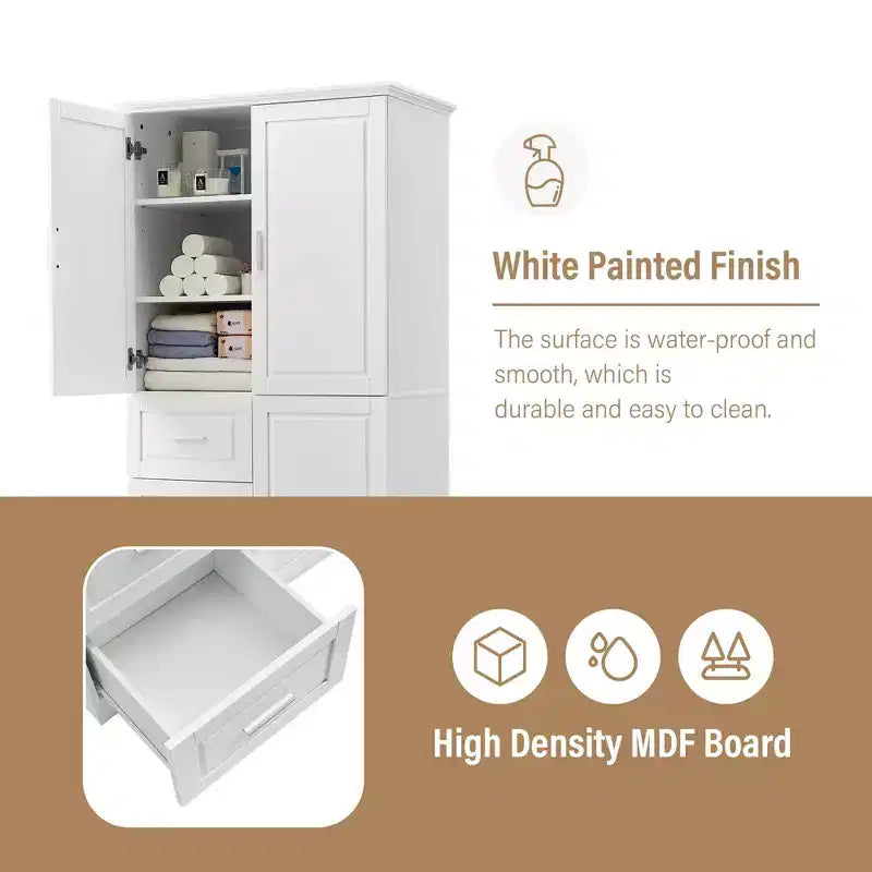 Meuble de rangement haut et large blanc