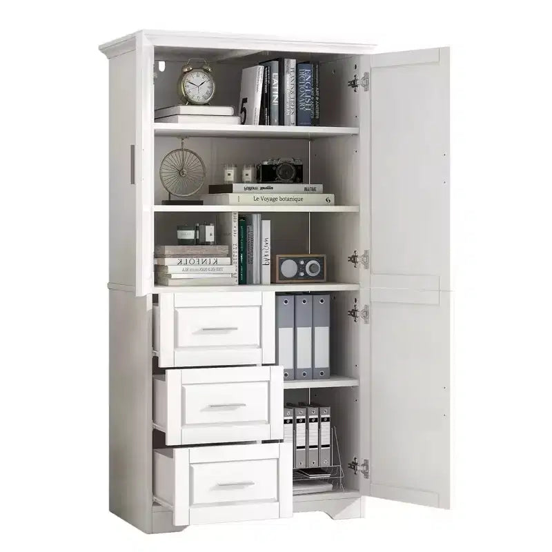 Meuble de rangement haut et large blanc
