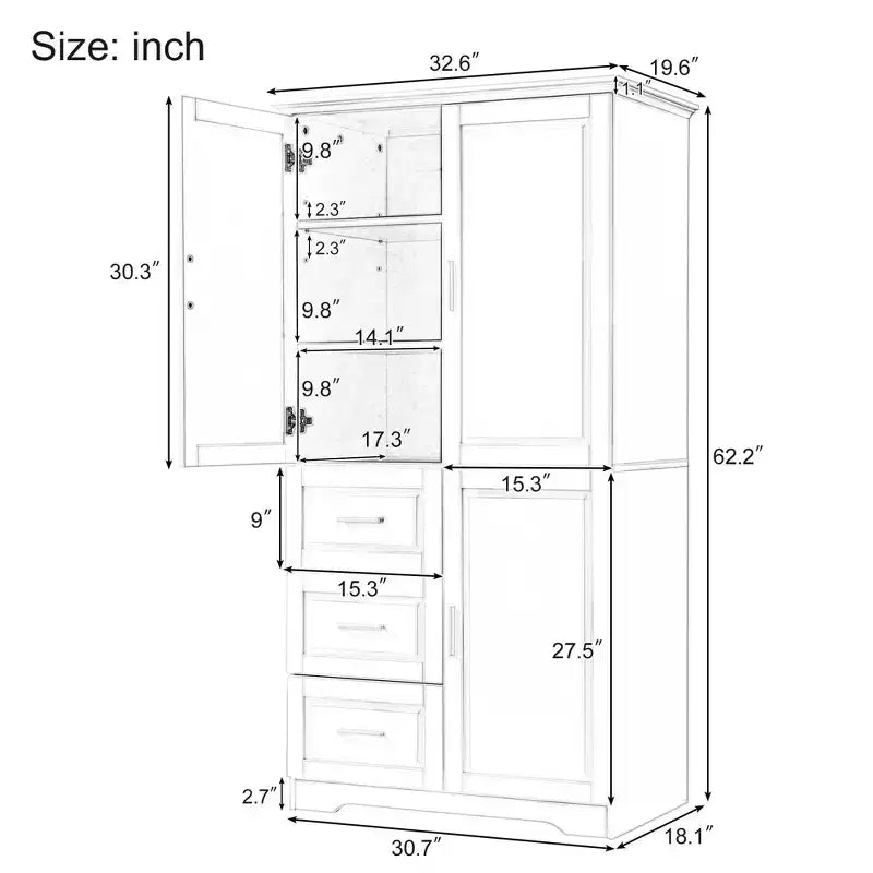 Meuble de rangement haut et large blanc
