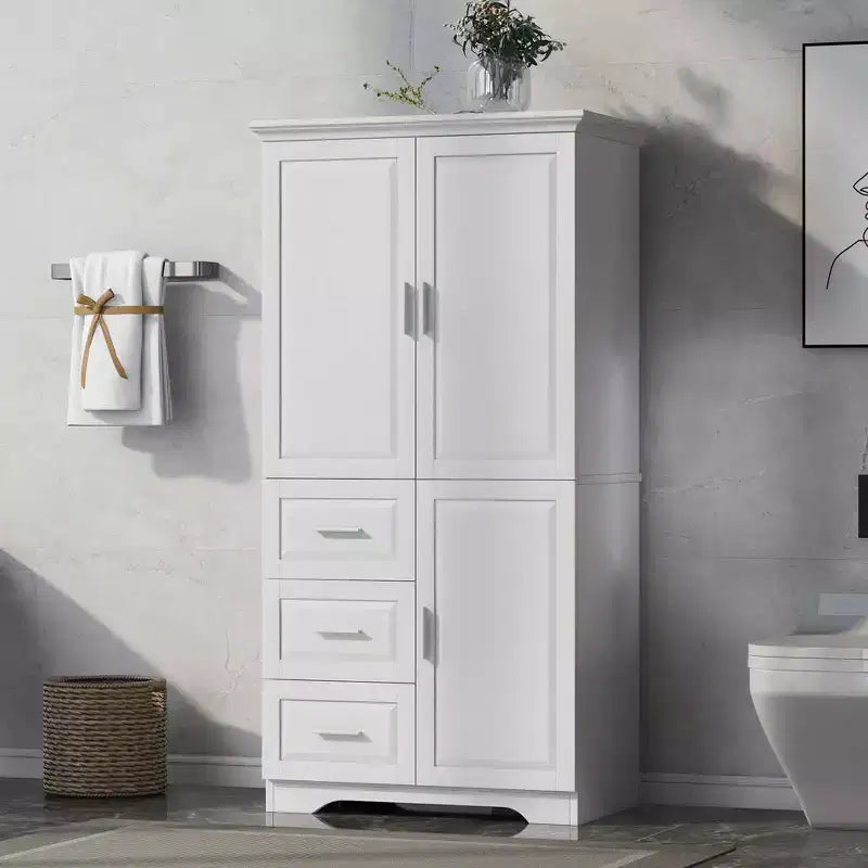Meuble de rangement haut et large blanc