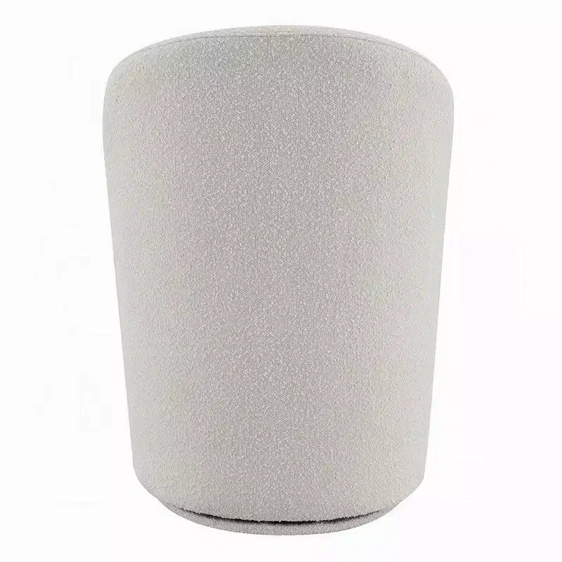 Fauteuil d'appoint pivotant à 360 degrés en tissu bouclé blanc cassé