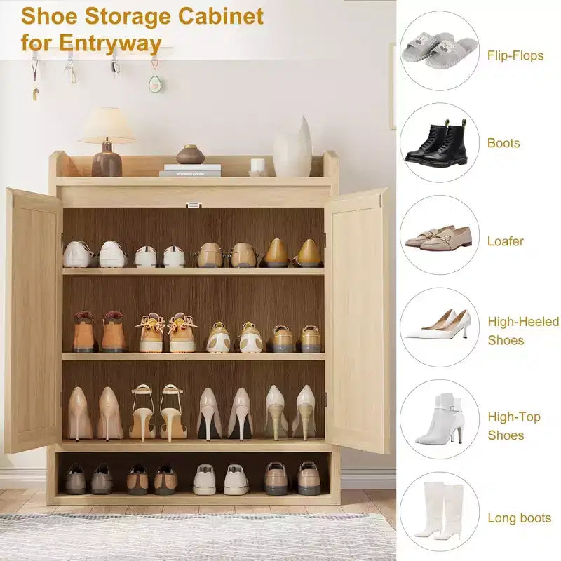 Meuble à chaussures en rotin
