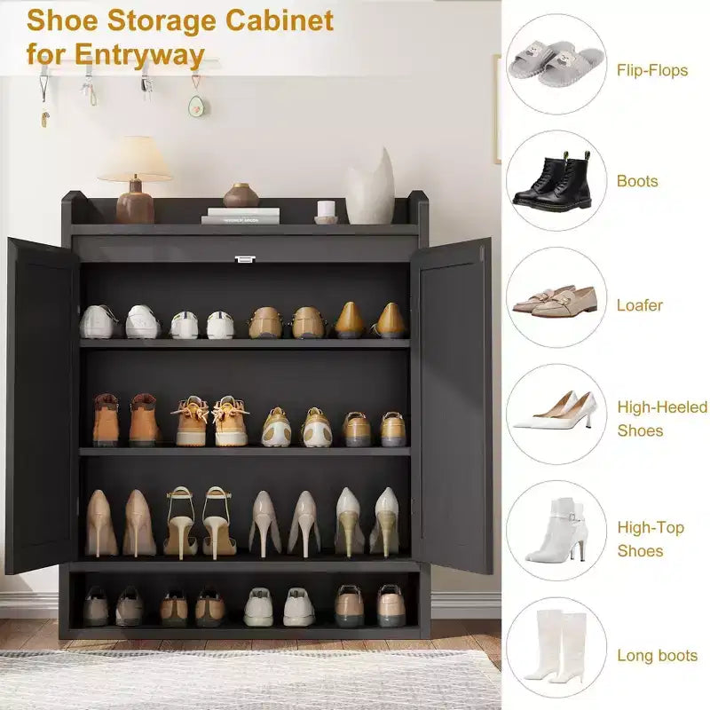 Meuble à chaussures en rotin