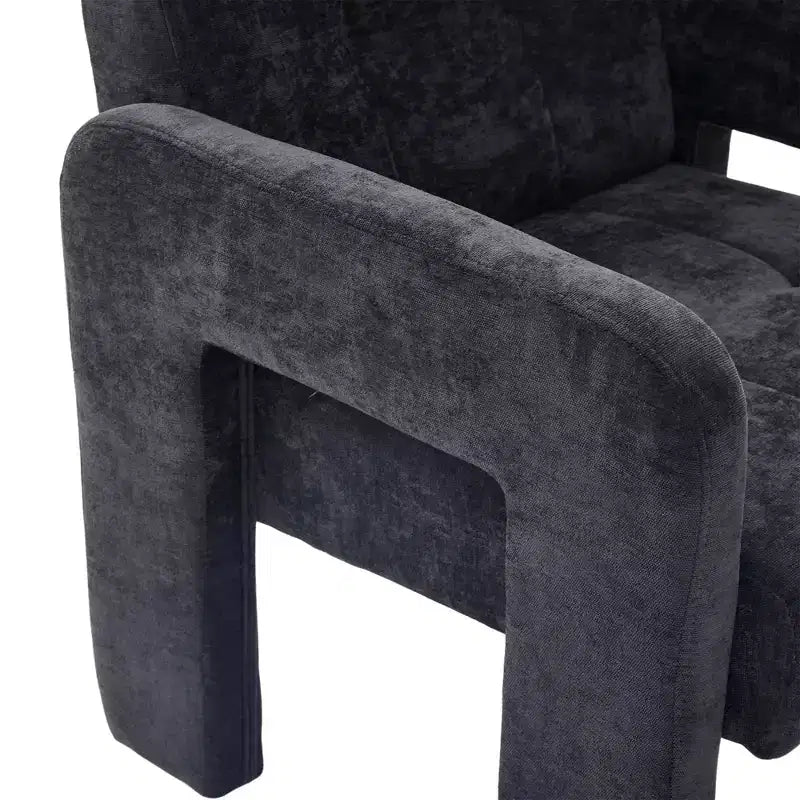 Fauteuil d'appoint Louver moderne en bois et en chenille
