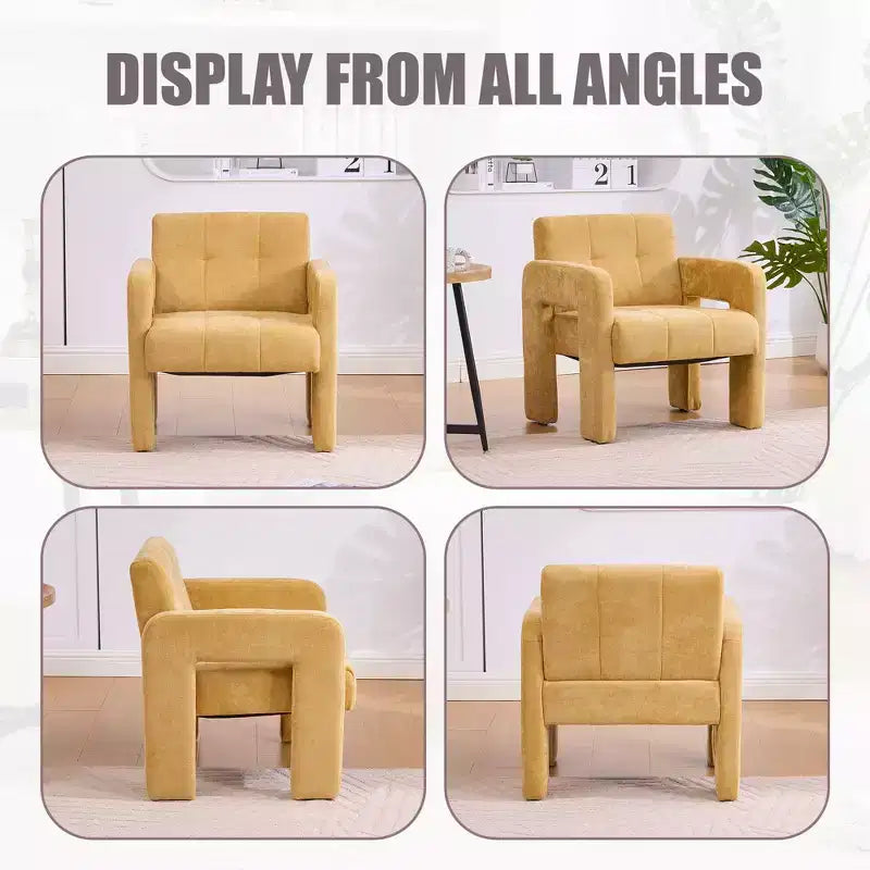 Fauteuil d'appoint Louver moderne en bois et en chenille