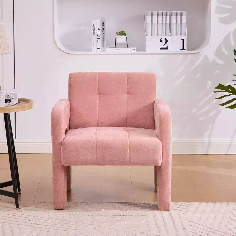 Fauteuil d'appoint Louver moderne en bois et en chenille
