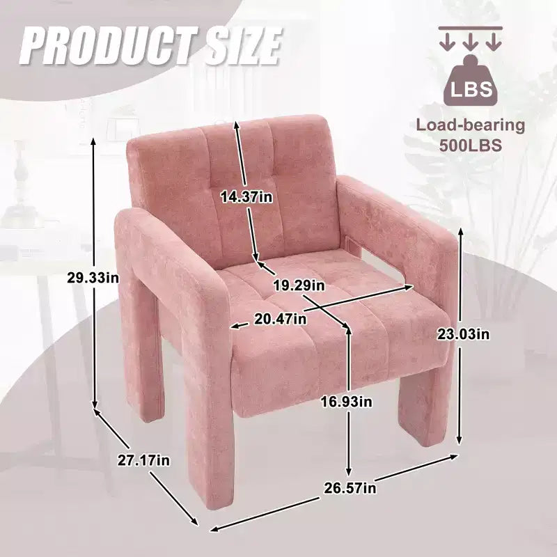 Fauteuil d'appoint Louver moderne en bois et en chenille