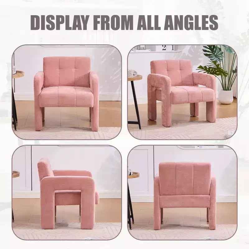 Fauteuil d'appoint Louver moderne en bois et en chenille
