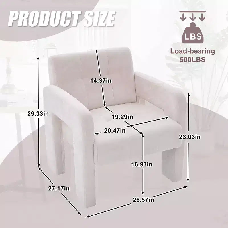 Fauteuil d'appoint Louver moderne en bois et en chenille