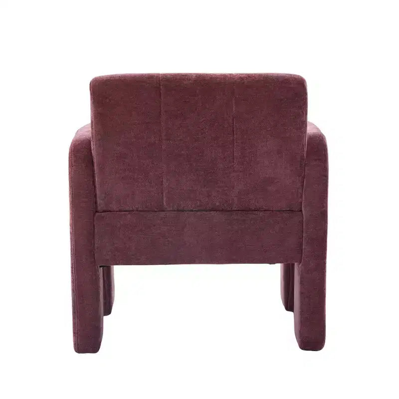 Fauteuil d'appoint Louver moderne en bois et en chenille