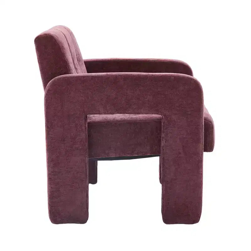 Fauteuil d'appoint Louver moderne en bois et en chenille