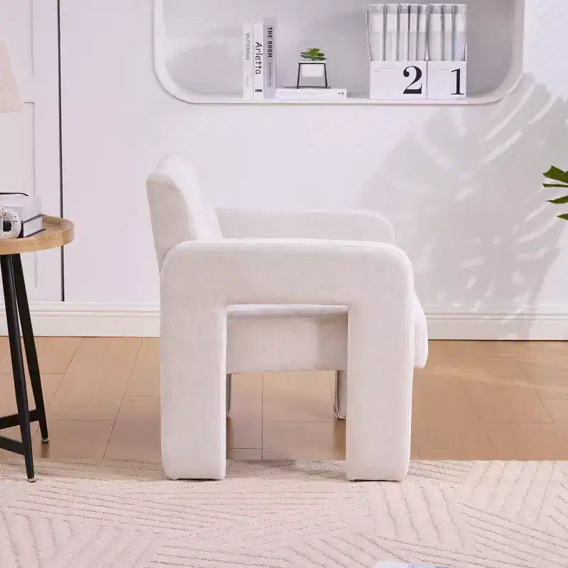 Fauteuil d'appoint Louver moderne en bois et en chenille