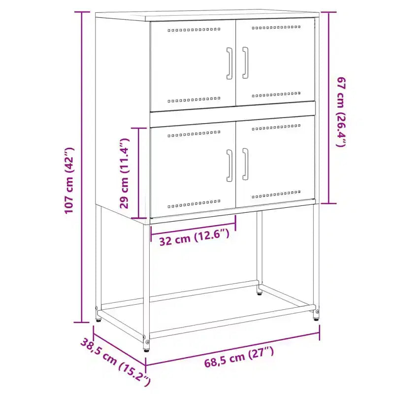 Buffet rectangulaire industriel