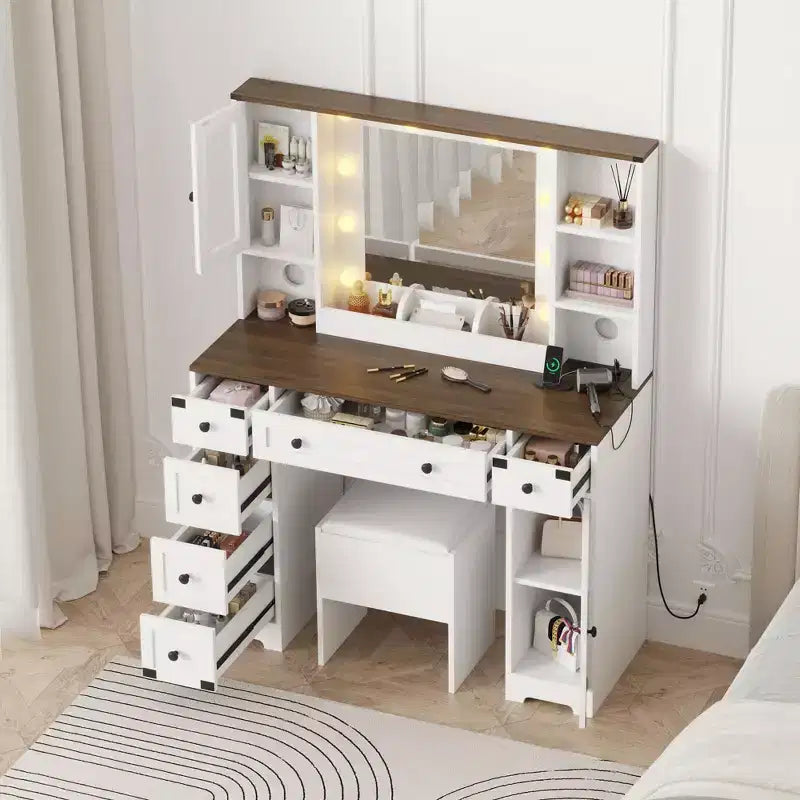 Coiffeuse avec tabouret