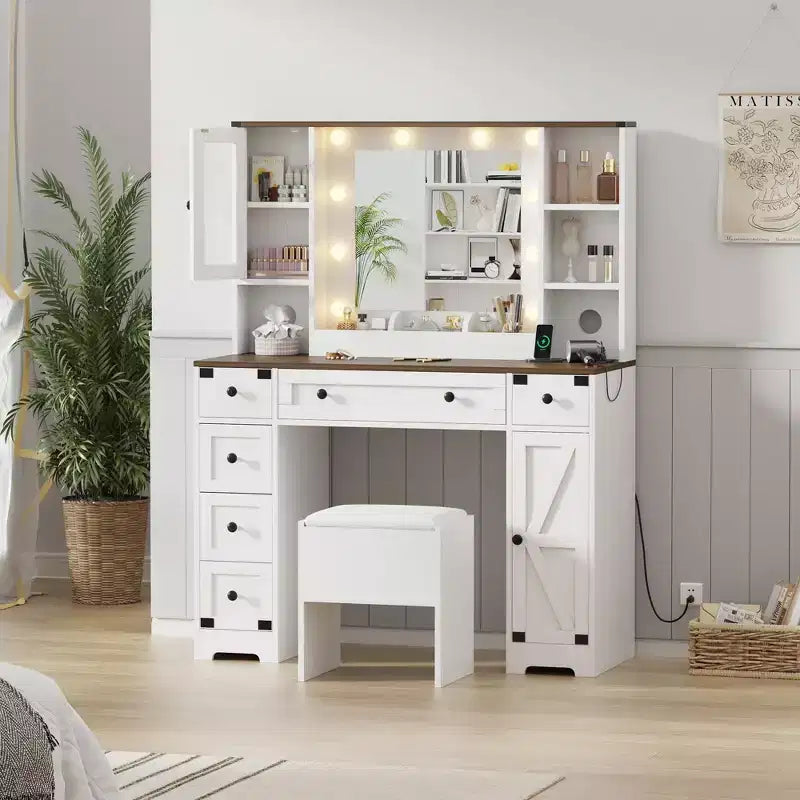 Coiffeuse avec tabouret