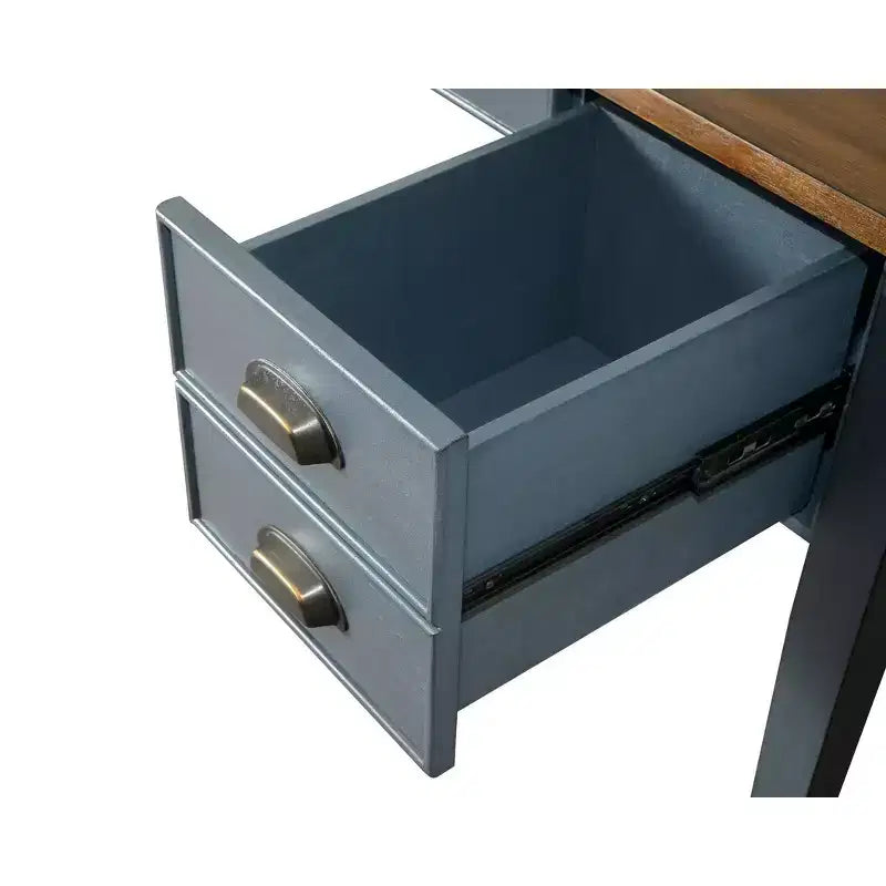 Bureau de direction demi-piédestal Campagne bleu