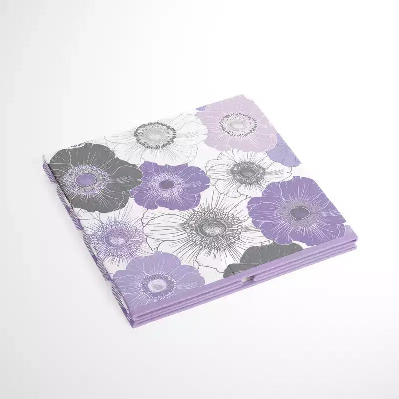 Boîte de rangement en tissu floral aquarelle violet/gris