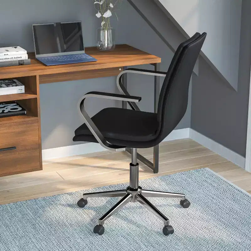 Chaise de bureau de direction rembourrée à dossier mi-haut