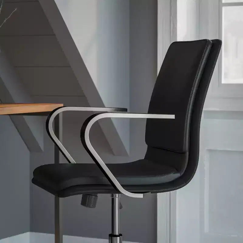 Chaise de bureau de direction rembourrée à dossier mi-haut
