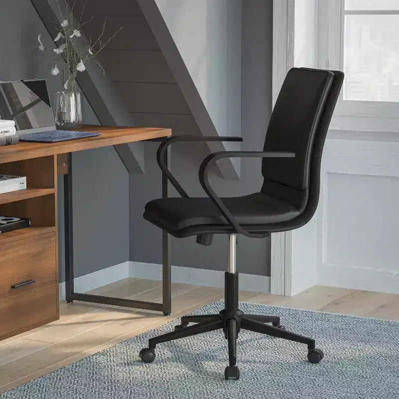 Chaise de bureau de direction rembourrée à dossier mi-haut