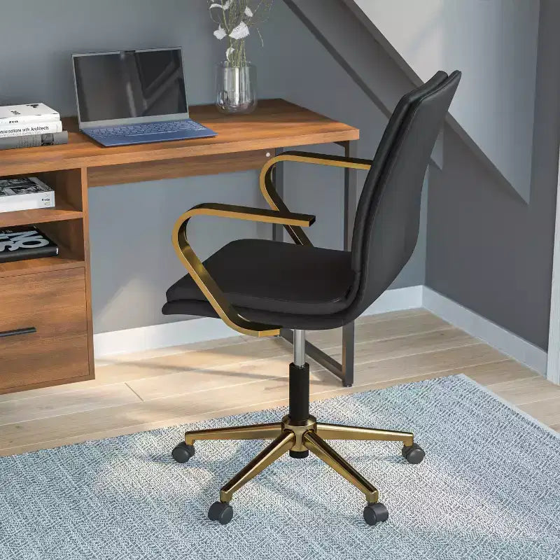 Chaise de bureau de direction rembourrée à dossier mi-haut