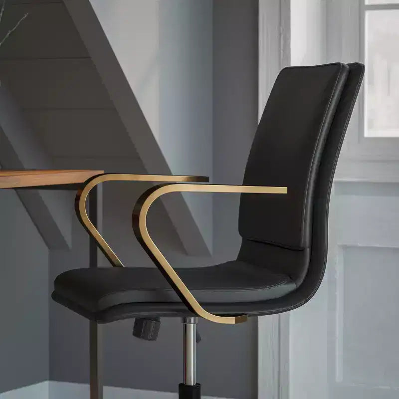 Chaise de bureau de direction rembourrée à dossier mi-haut