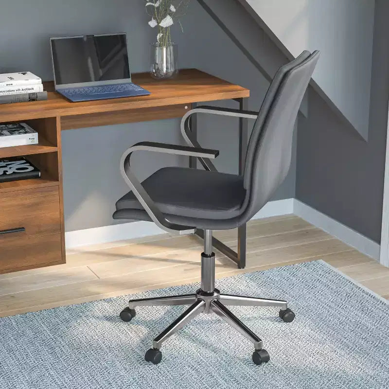 Chaise de bureau de direction rembourrée à dossier mi-haut