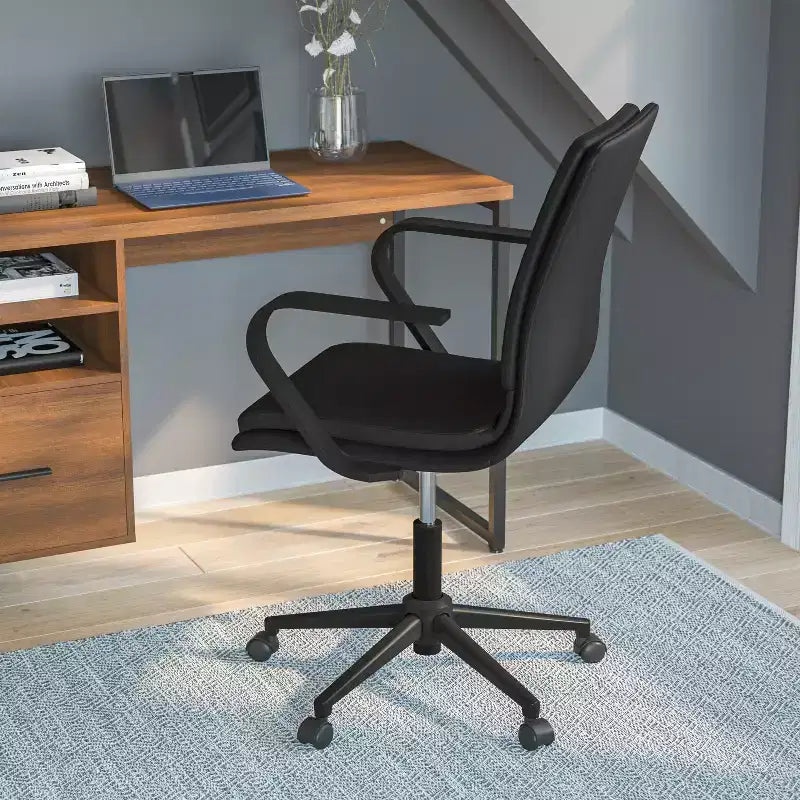 Chaise de bureau de direction rembourrée à dossier mi-haut