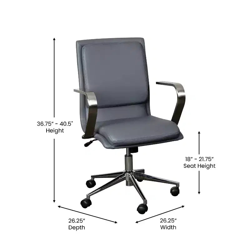 Chaise de bureau de direction rembourrée à dossier mi-haut
