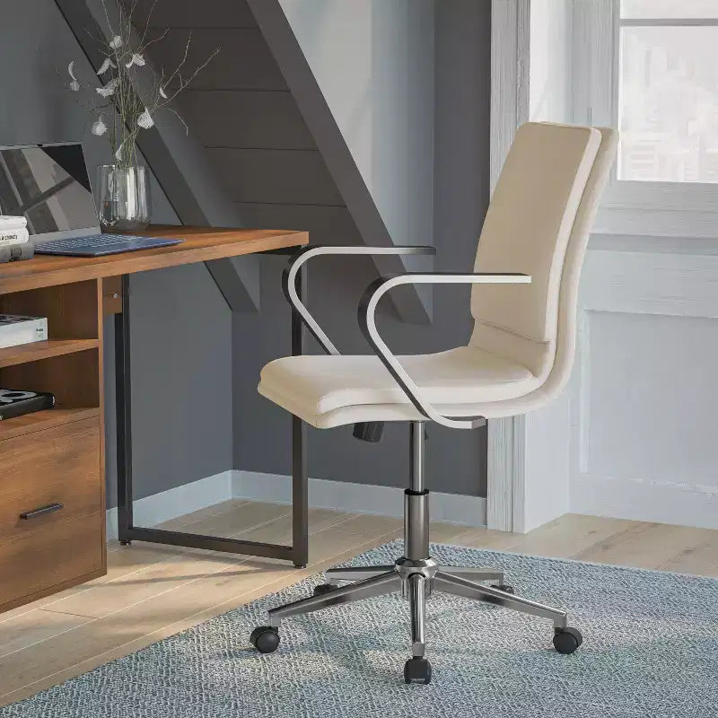Chaise de bureau de direction rembourrée à dossier mi-haut