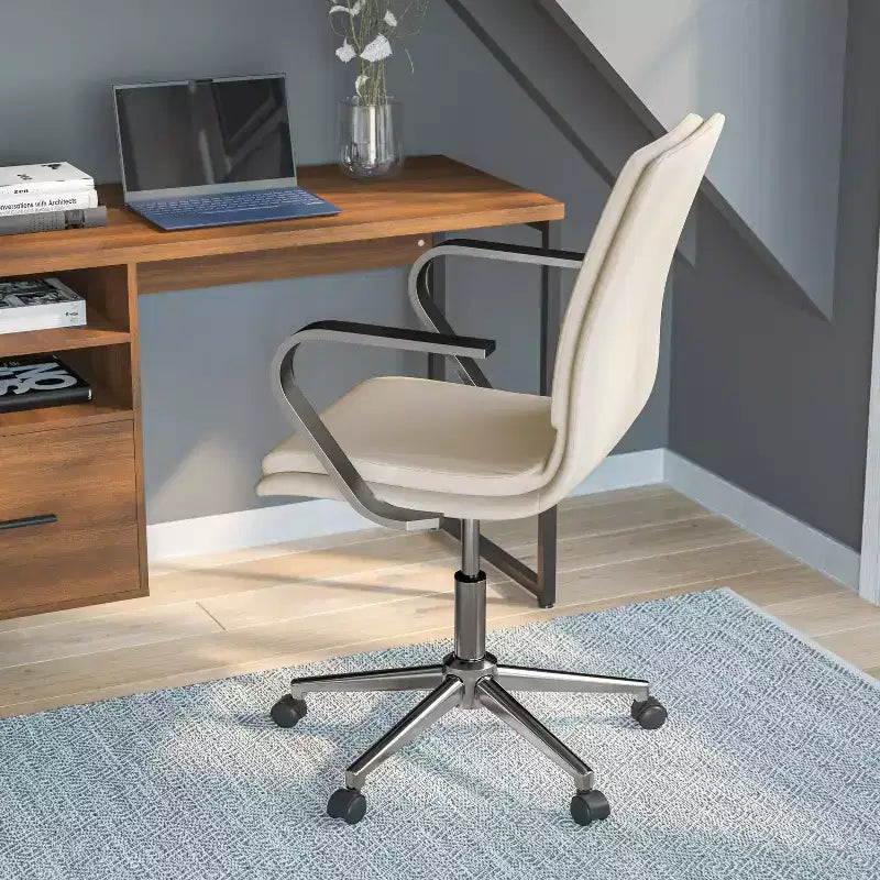 Chaise de bureau de direction rembourrée à dossier mi-haut