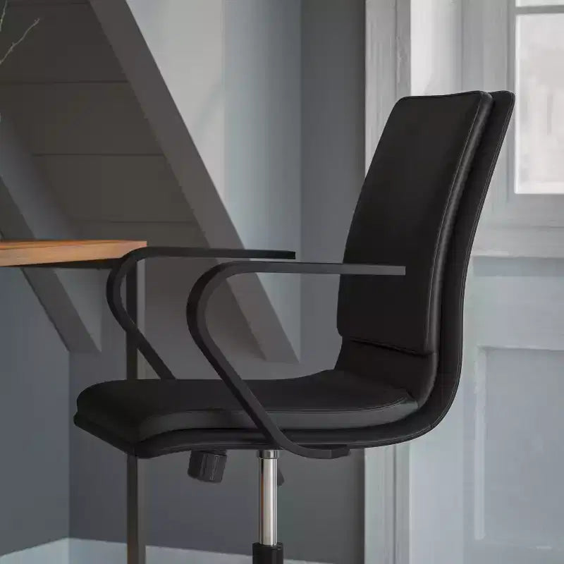 Chaise de bureau de direction rembourrée à dossier mi-haut
