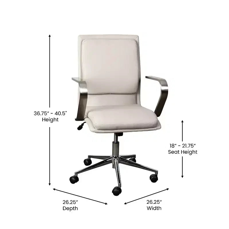 Chaise de bureau de direction rembourrée à dossier mi-haut