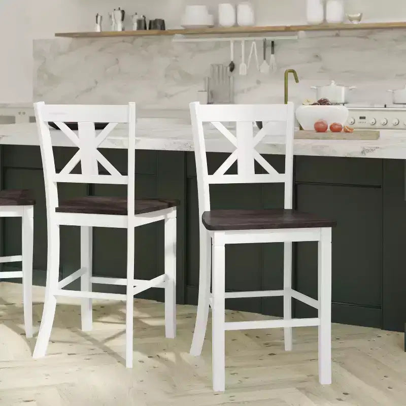 Tabouret de bar moderne en bois de style ferme