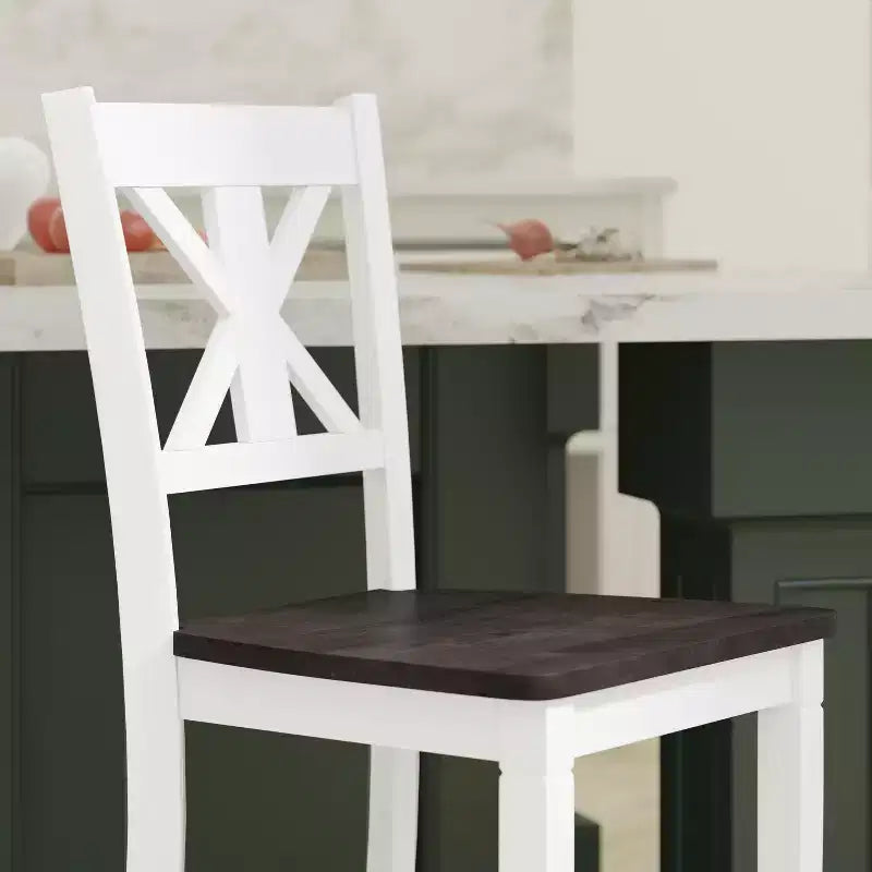 Tabouret de bar moderne en bois de style ferme