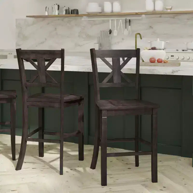 Tabouret de bar moderne en bois de style ferme