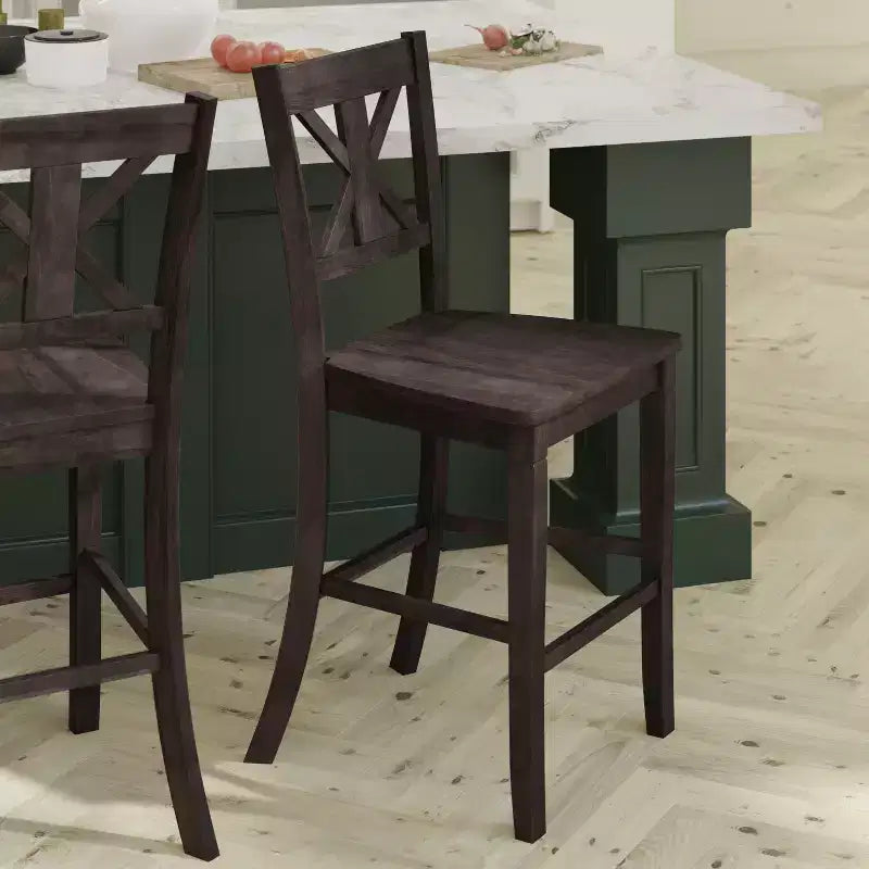 Tabouret de bar moderne en bois de style ferme