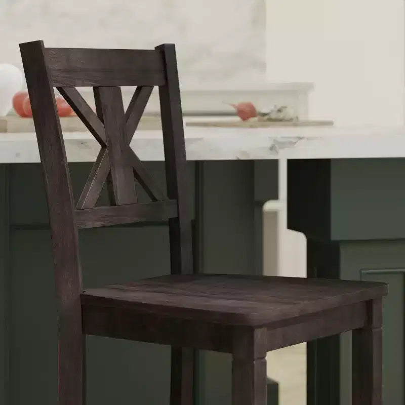 Tabouret de bar moderne en bois de style ferme