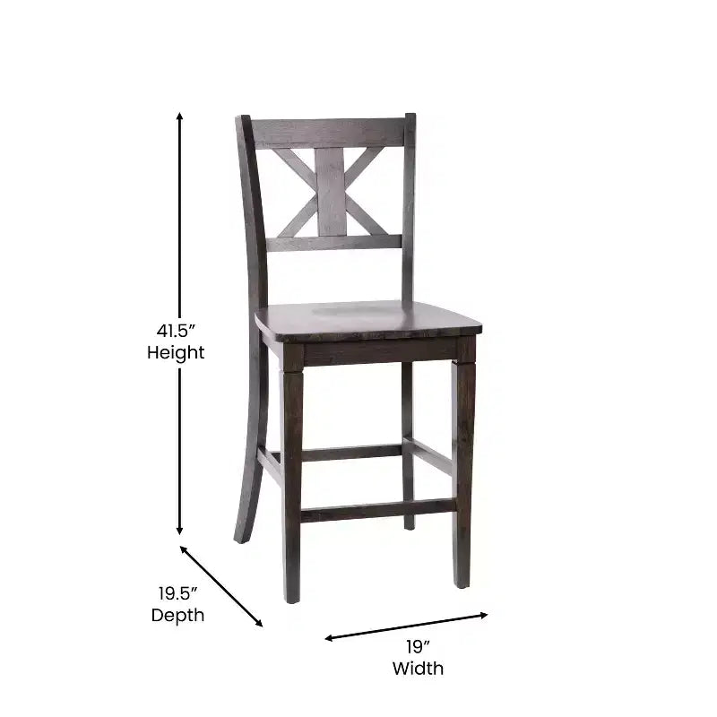Tabouret de bar moderne en bois de style ferme
